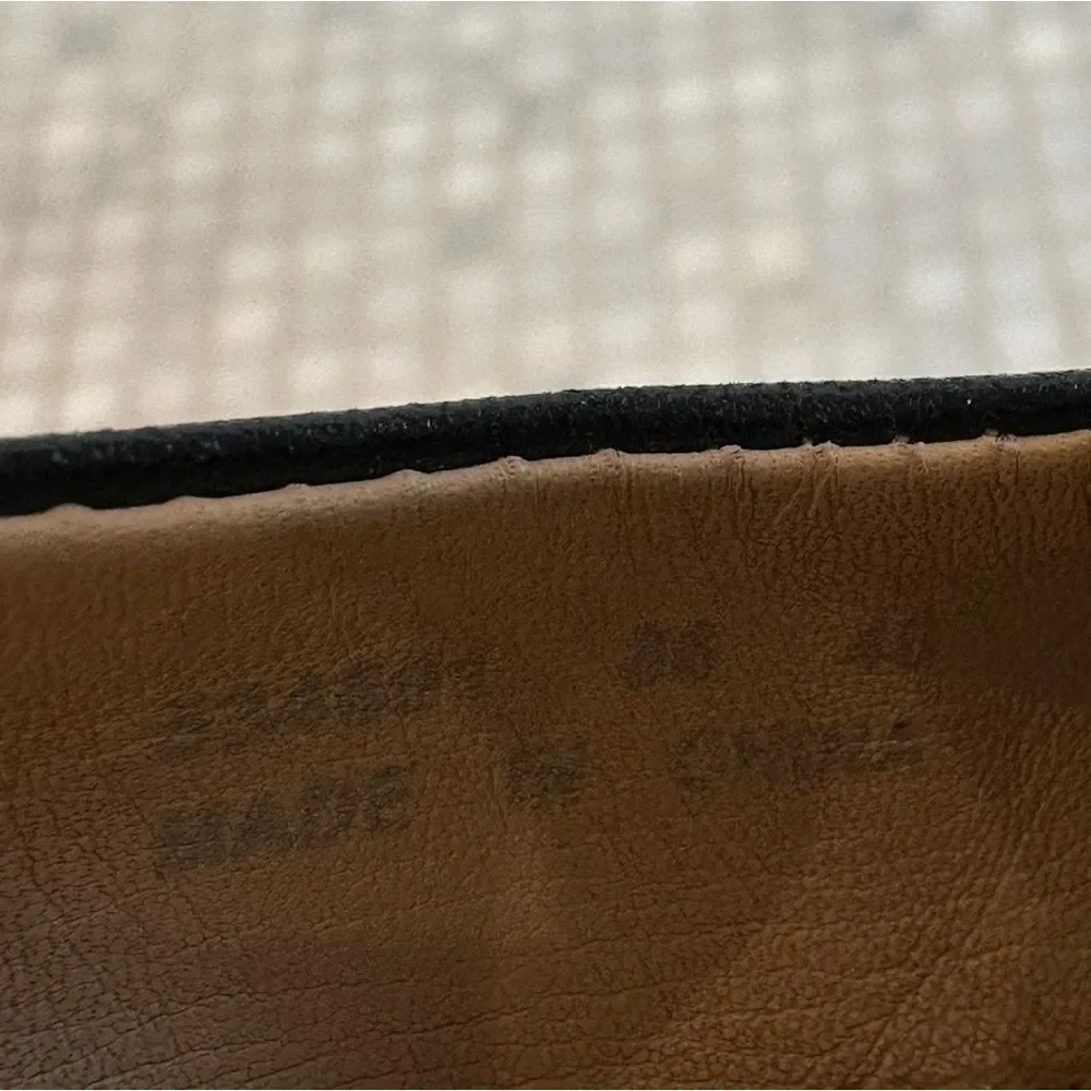 Ecco Shoes Black Leather Flats with Buckle Toe